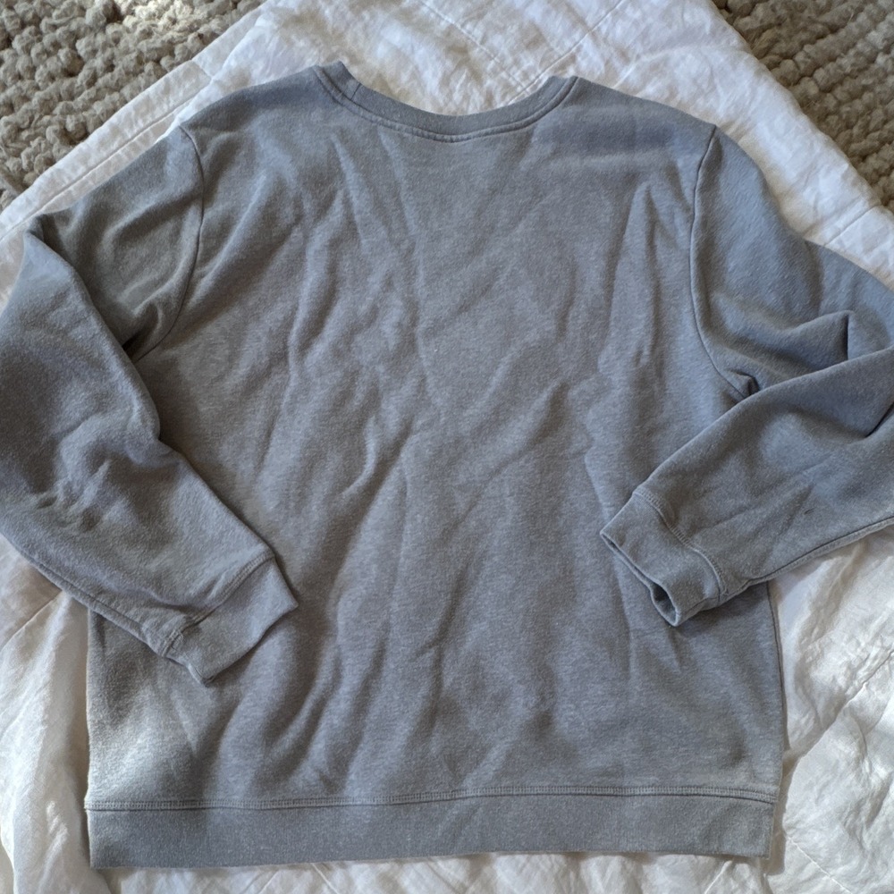 Karen Scott Sport Women's Sz L Gray Crewneck Pullover Fleece Cotton Raglan - Picture 6 of 6